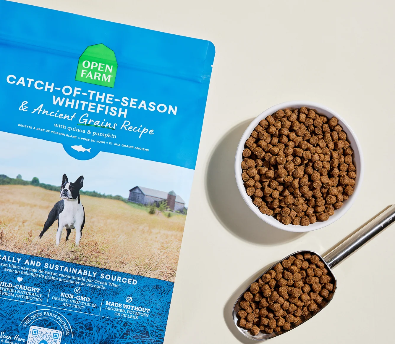 Whitefish & Ancient Grains Dry Dog Kibble for Skin and Coat Support