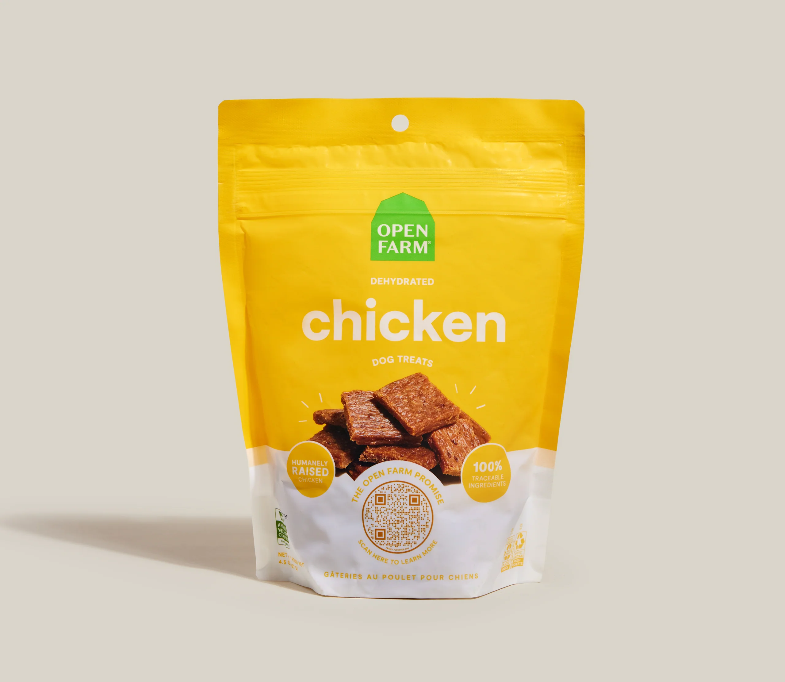 Snacks deshidratados de pollo para perros con pollo de cría humanitaria
