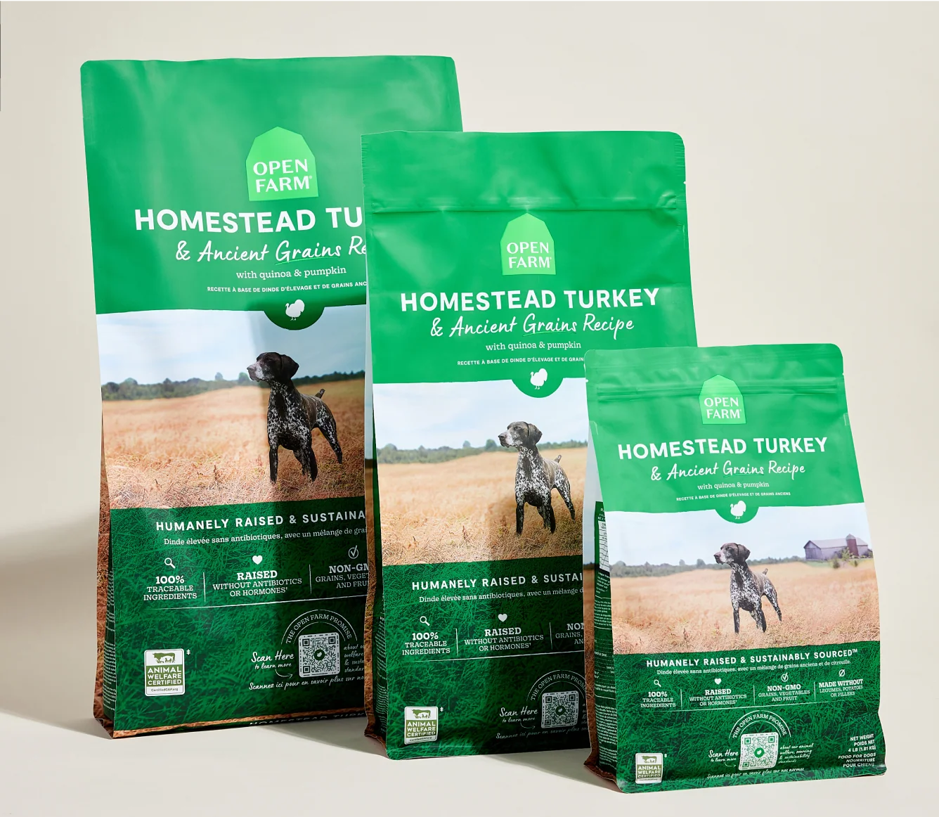 Homestead Turkey & Ancient Grains Dry Dog Kibble for Sensitive Stomachs