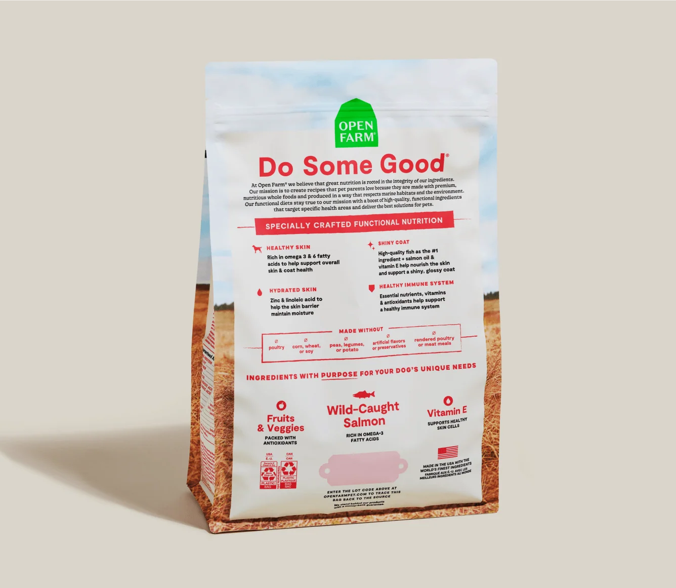 Trockenfutter für Hunde mit Lachs & Haferflocken für Haut & Fell