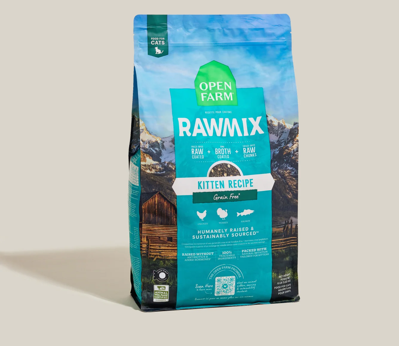RawMix kornfri killingetørfoder med kylling, kalkun og laks