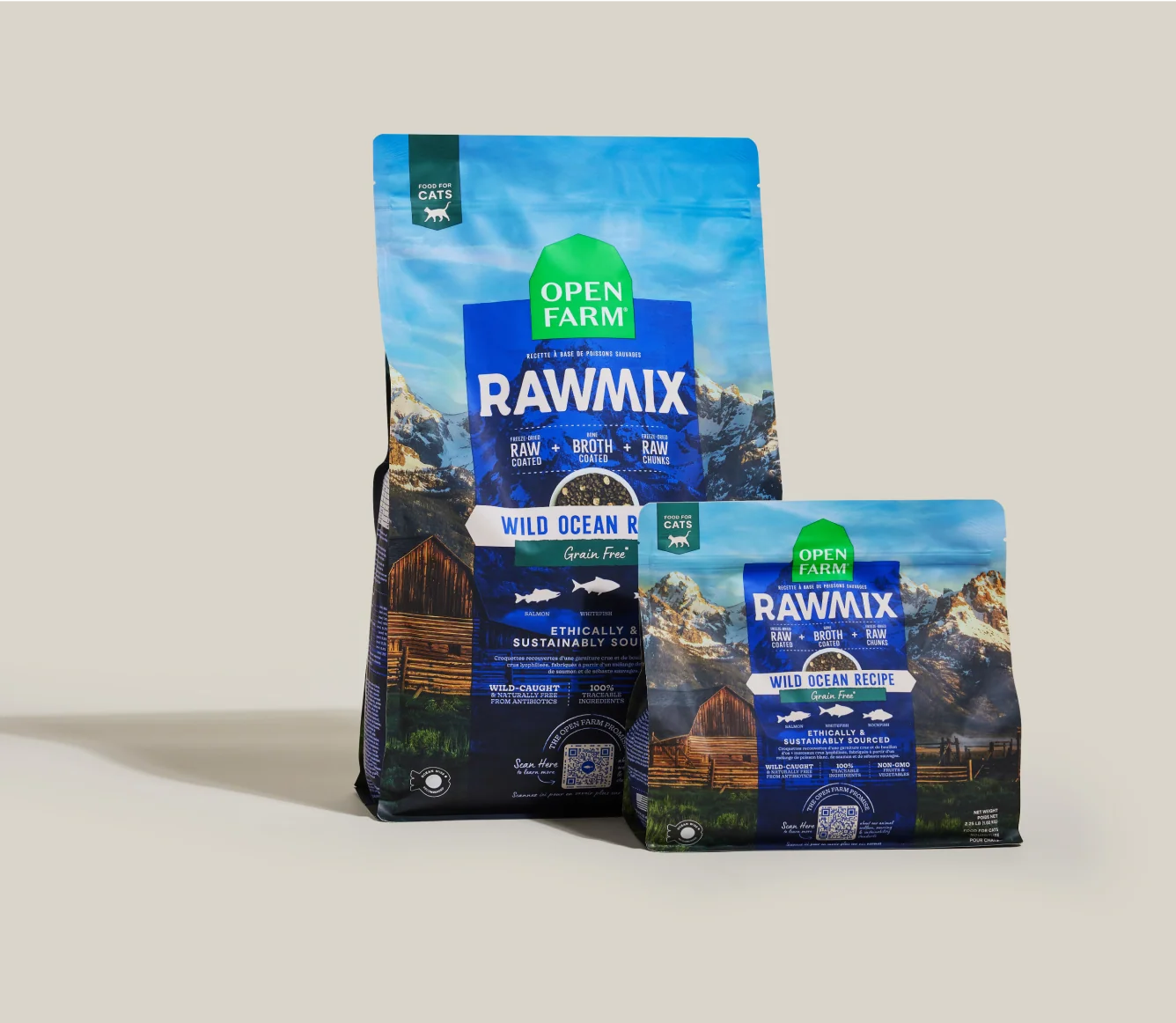 Bezzbożowa sucha karma dla kotów RawMix Wild Ocean z rybą białą i łososiem