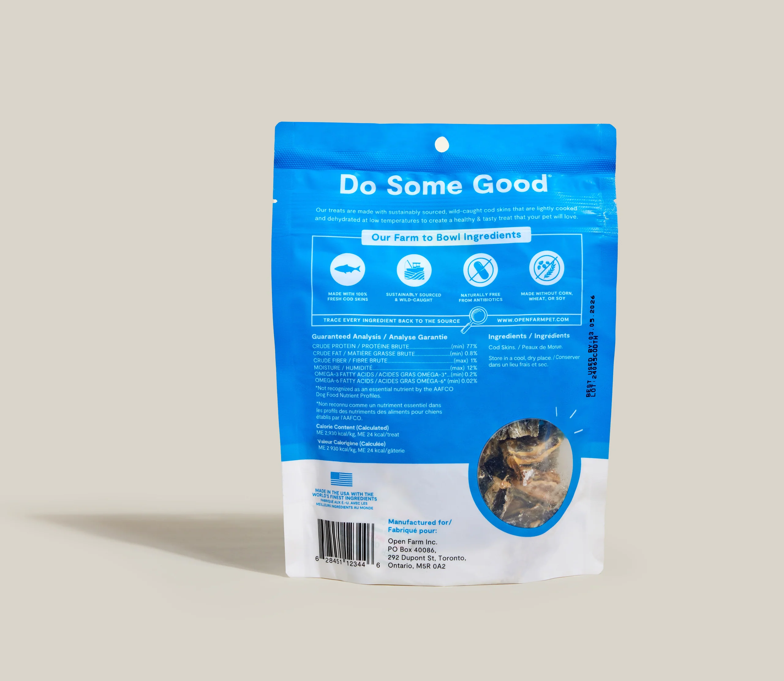 Dehydrated Cod Skins Dog Treats, Single Ingredient and Rich in Protein