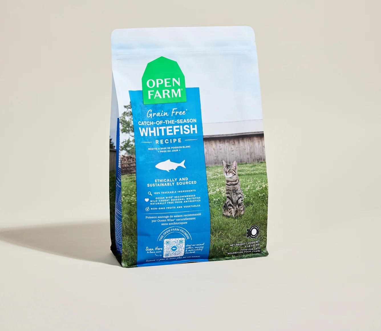Whitefish Grain-Free Dry Cat Kibble for Skin and Coat