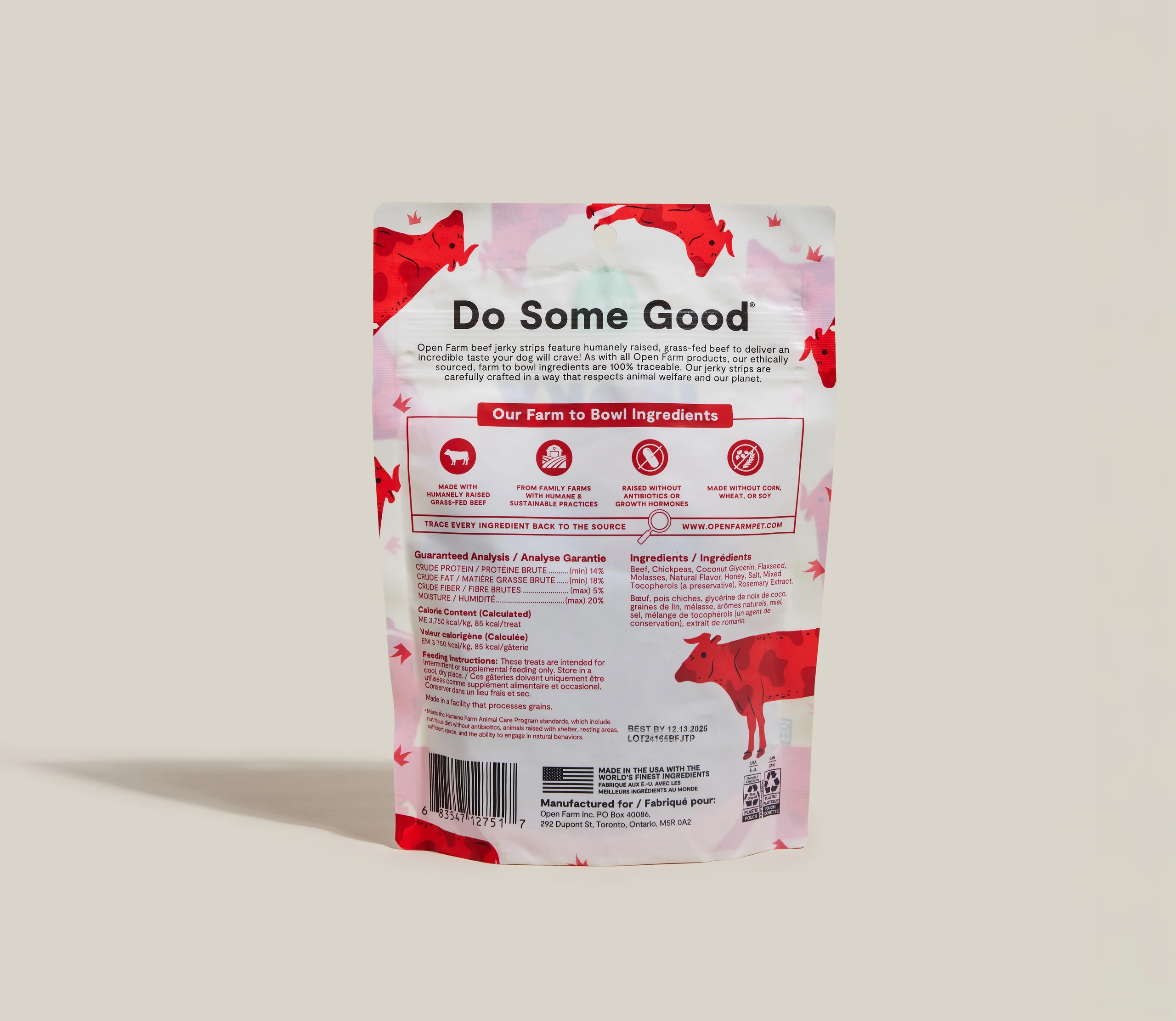 Getreidefreie Jerky-Streifen aus Weide-Rindfleisch für Hunde