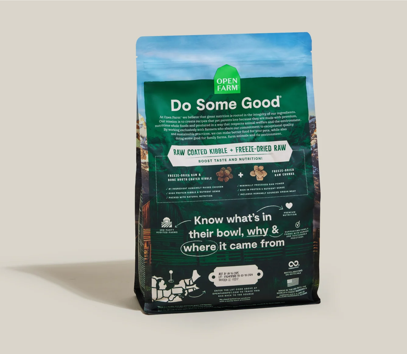Crocchette RawMix Open Prairie Ancient Grains per cani con pollo e tacchino