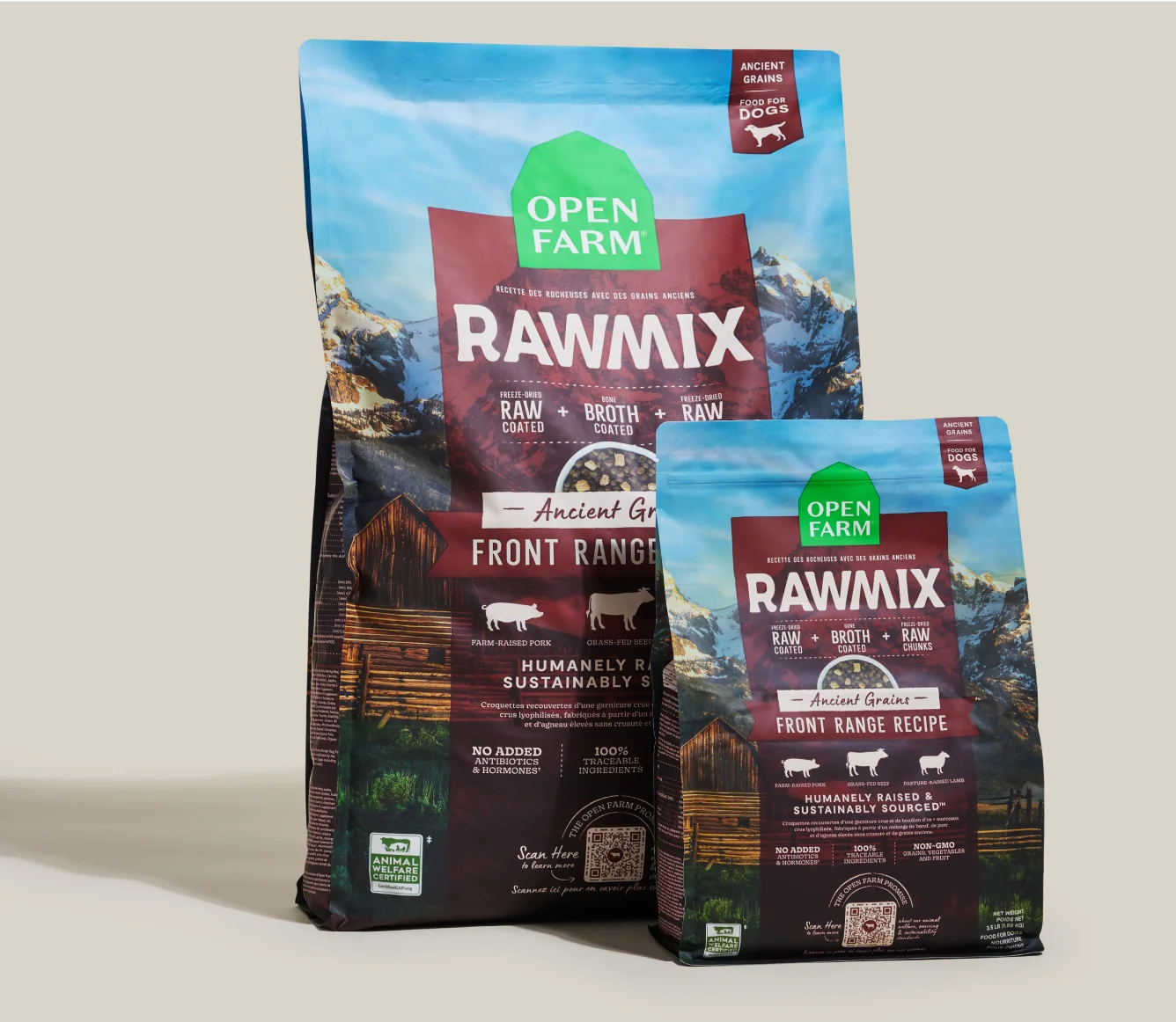 Sucha karma dla psów RawMix Front Range z wołowiną, jagnięciną i wieprzowiną oraz pradawnymi zbożami