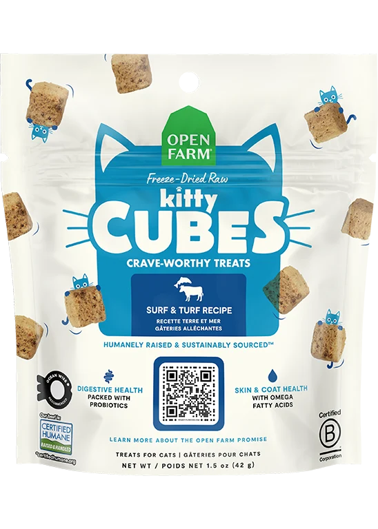 Vahşi Yakalanmış Balık ve Dana Eti ile Surf & Turf Kitty Cube Ödülleri