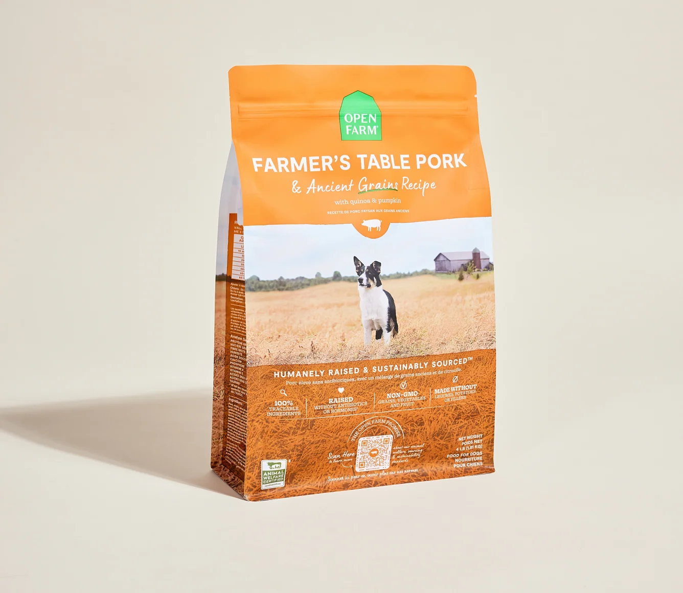 Farmer's Table Pork & Ancient Grains Dog Kibble for Puppies and Seniors