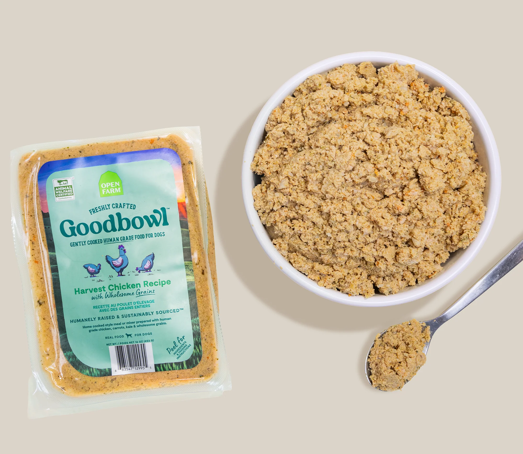 Recette fraîchement préparée Harvest Chicken Goodbowl pour chien