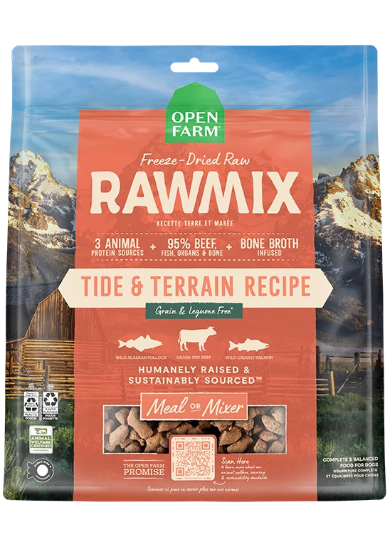 RawMix Tide & Terrain Frysret Raw Mundfulde til Hunde med Oksekød og Pollock