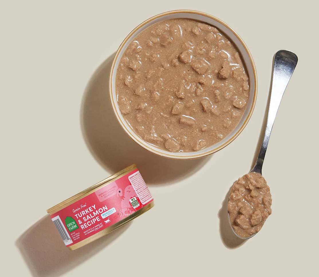 Bouchées de dinde et saumon en sauce pour chat