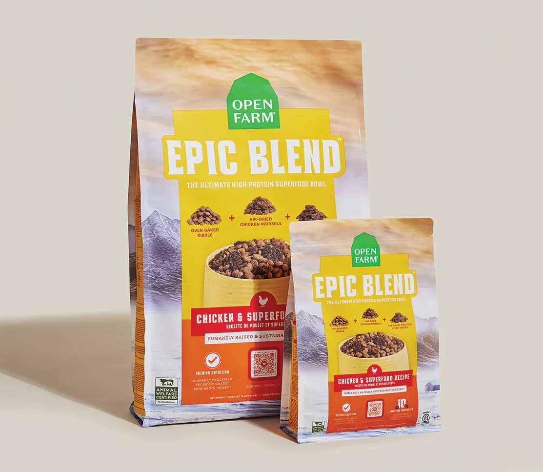 Epic Blend proteinreiches Trockenfutter für Hunde mit Huhn & Superfoods
