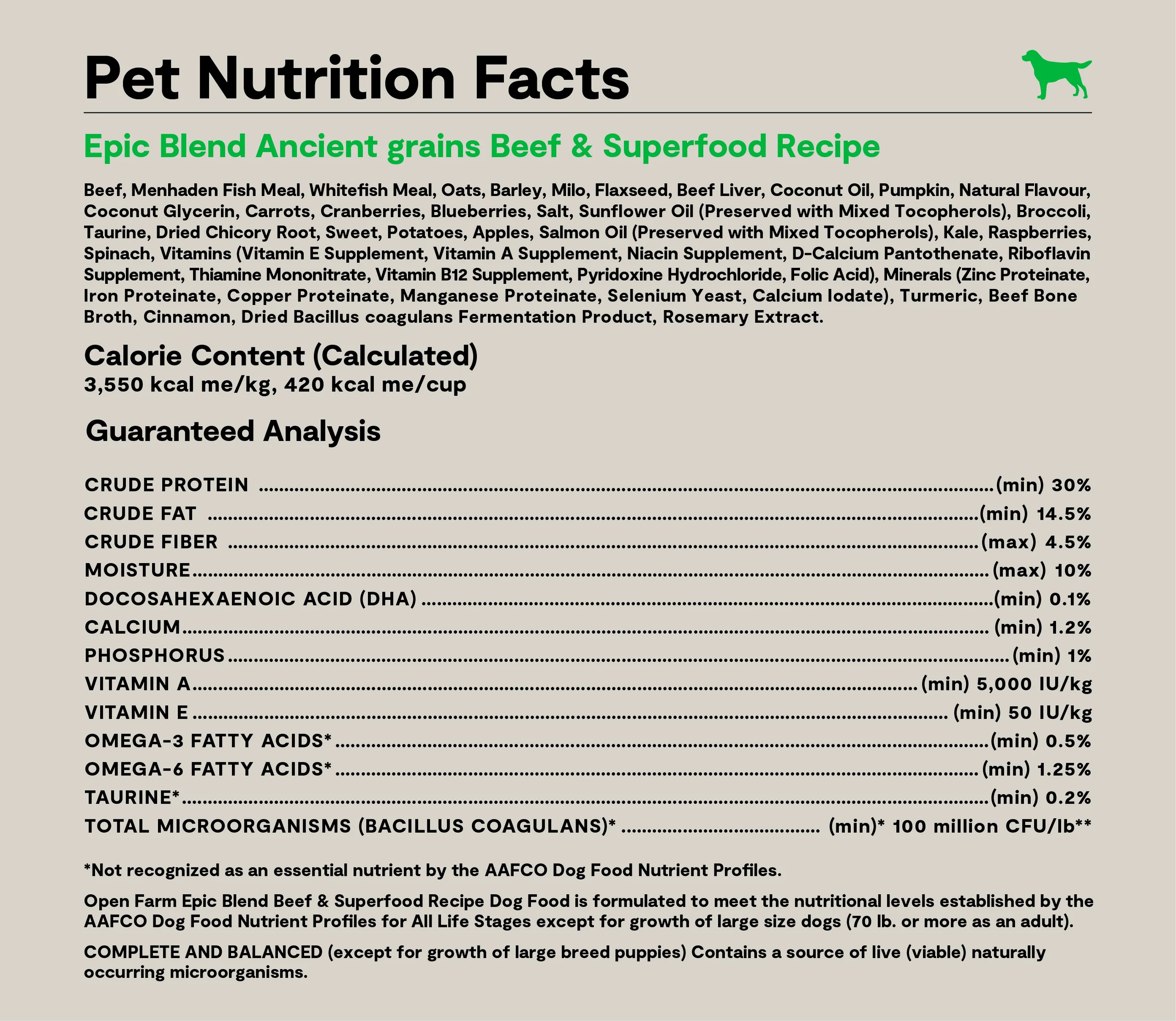 Epic Blend Beef & Superfood Dry Dog Food with Probiotics
