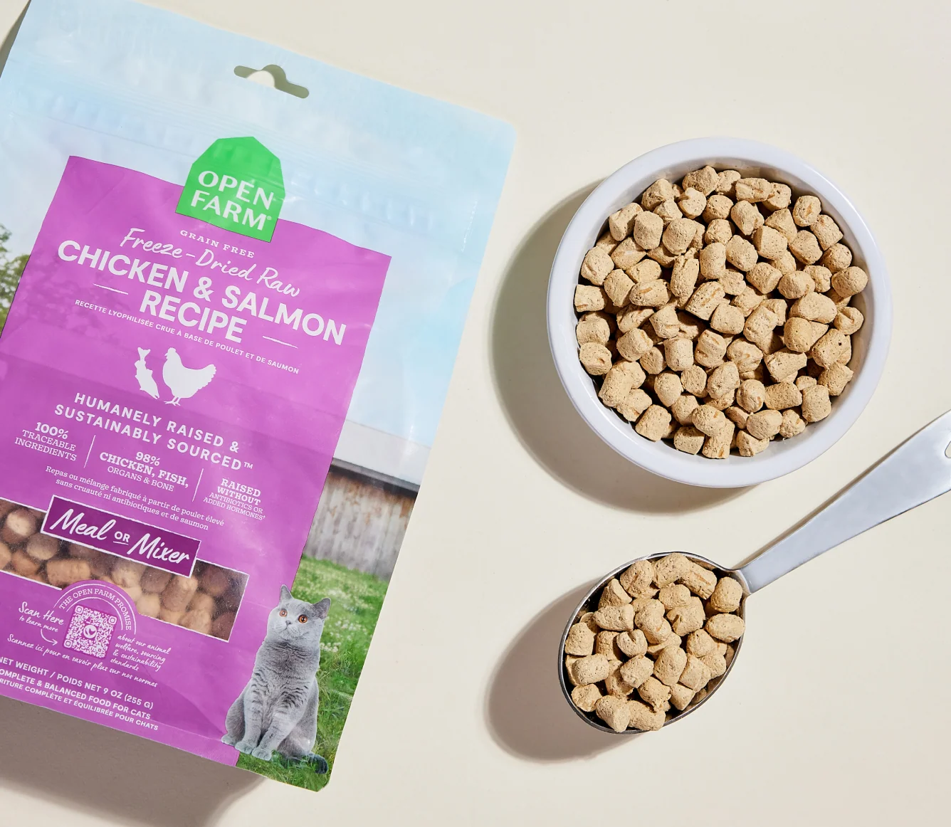 Chicken and Salmon Freeze Dried Morsels for Cats, Raw-Inspired Meal