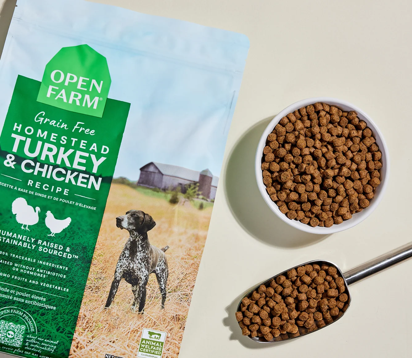 Pienso seco sin cereales para perros Homestead de pavo y pollo