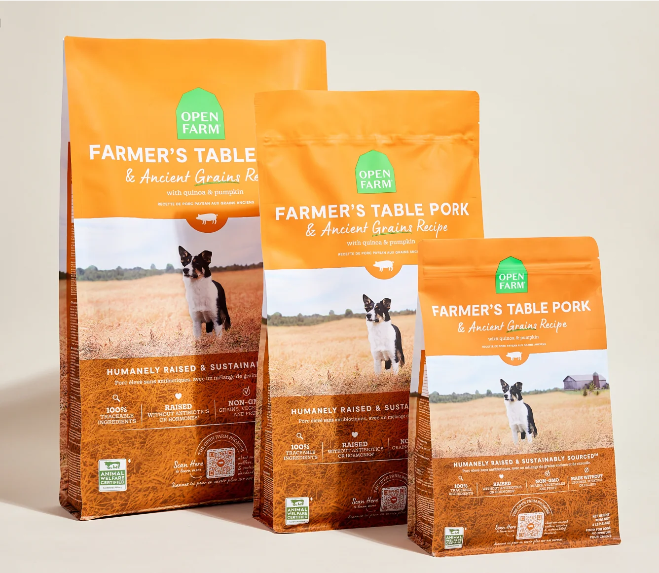 Farmer's Table Pork & Ancient Grains Dog Kibble for Puppies and Seniors