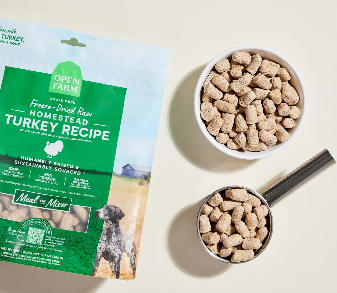 Homestead Turkey Freeze Dried Raw Morsels for Dogs, Single Protein