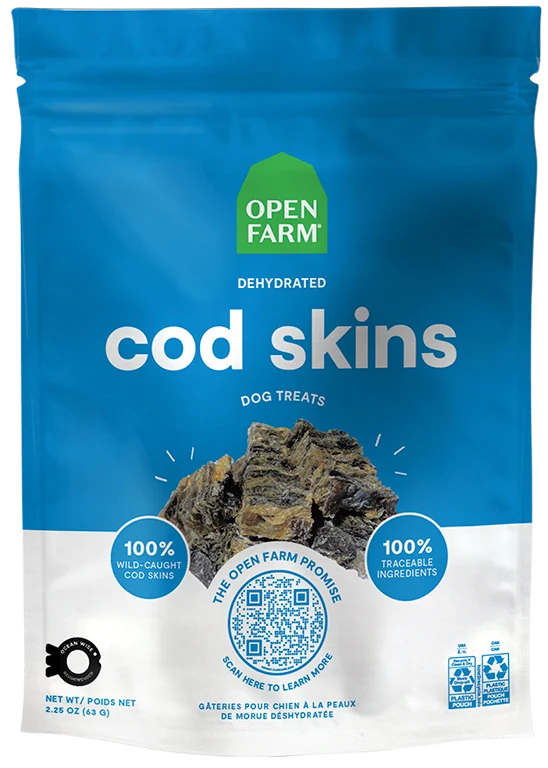 Dehydrated Cod Skins Dog Treats, Single Ingredient and Rich in Protein