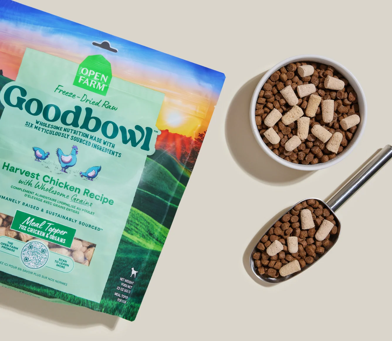 Goodbowl Harvest Chicken Freeze Dried Raw Morsels Meal Mixer for Dogs