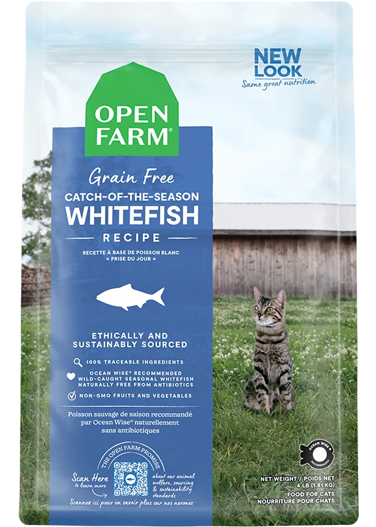 Whitefish Grain-Free Dry Cat Kibble for Skin and Coat
