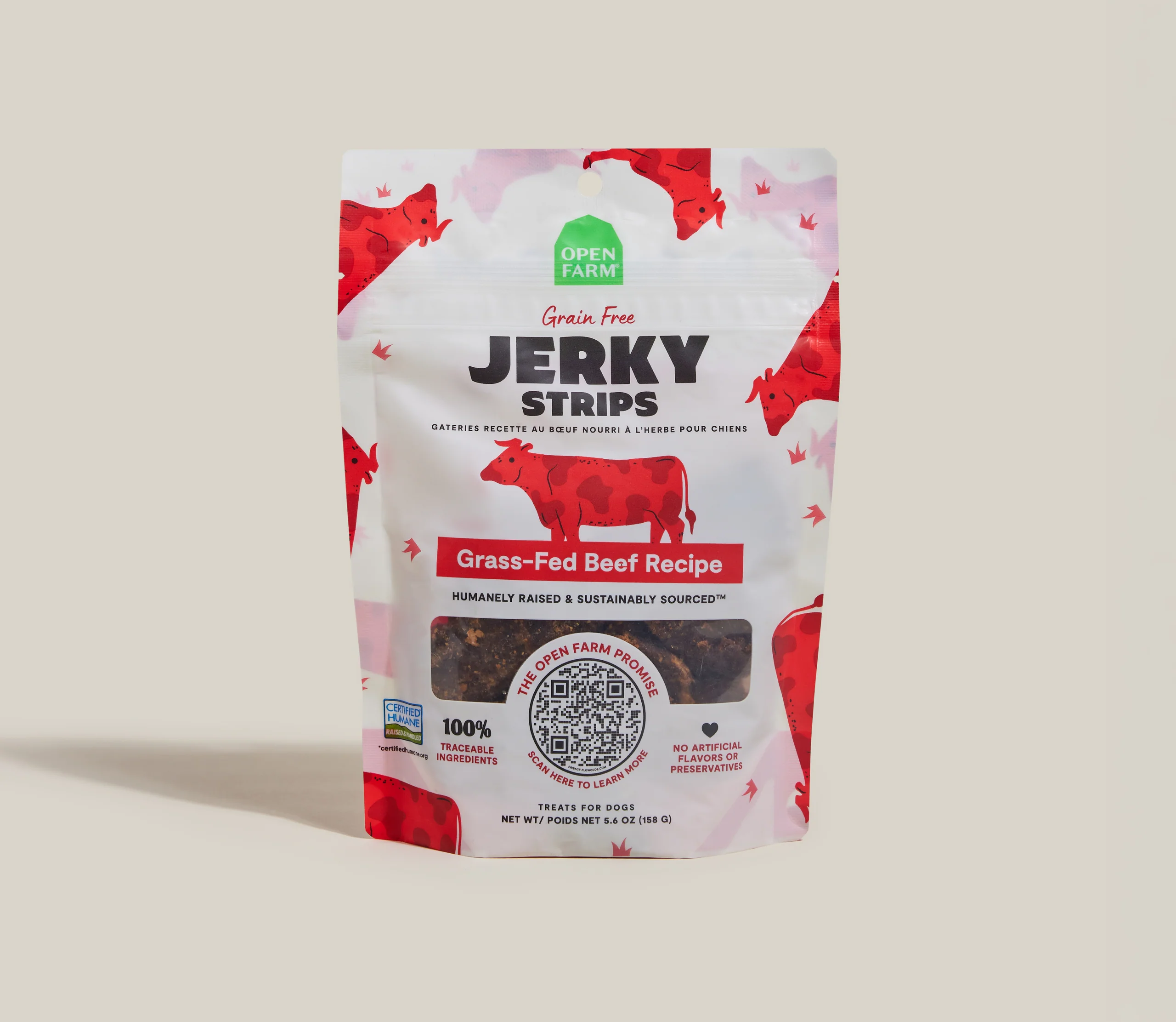 Open Farm Jerky Şeritleri Köpek Ödülü Çeşit Paketi, Üç Farklı Lezzet