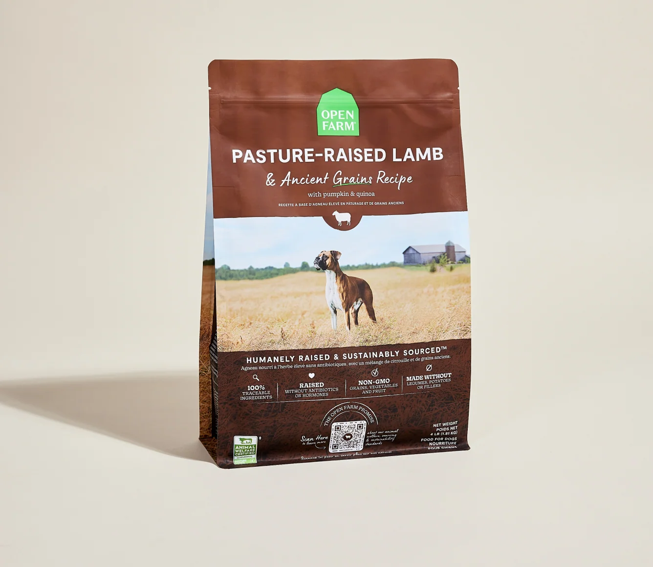 Pasture-Raised Lamb & Ancient Grains Dry Dog Kibble for Allergy-Prone Dogs