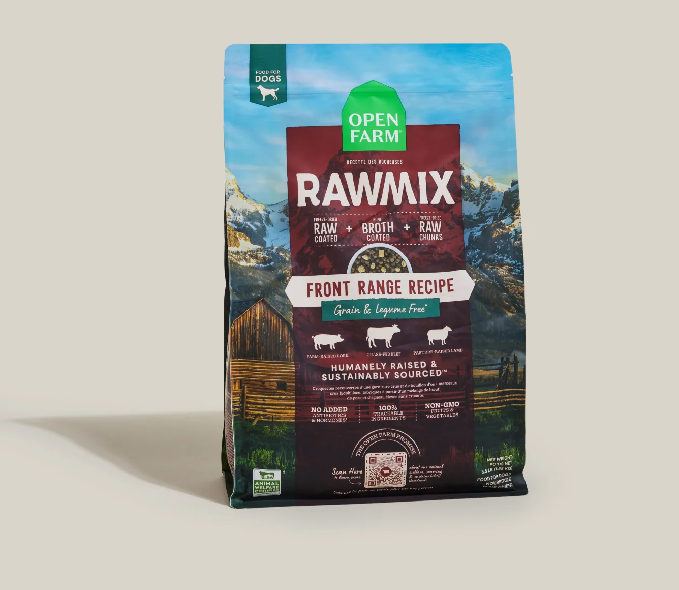 RawMix Front Range getreidefreie Hundekroketten mit Rind, Lamm und Schwein