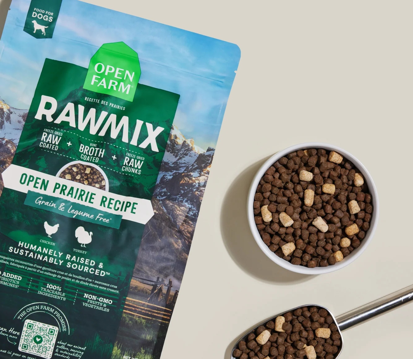 RawMix Open Prairie getreidefreie Hundekroketten mit gefriergetrocknetem Rohfutter