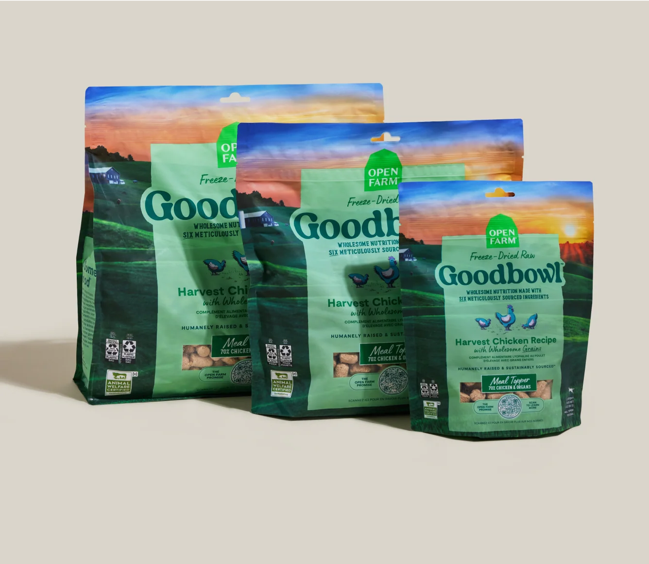 Goodbowl Harvest Chicken Freeze Dried Raw Morsels Meal Mixer for Dogs