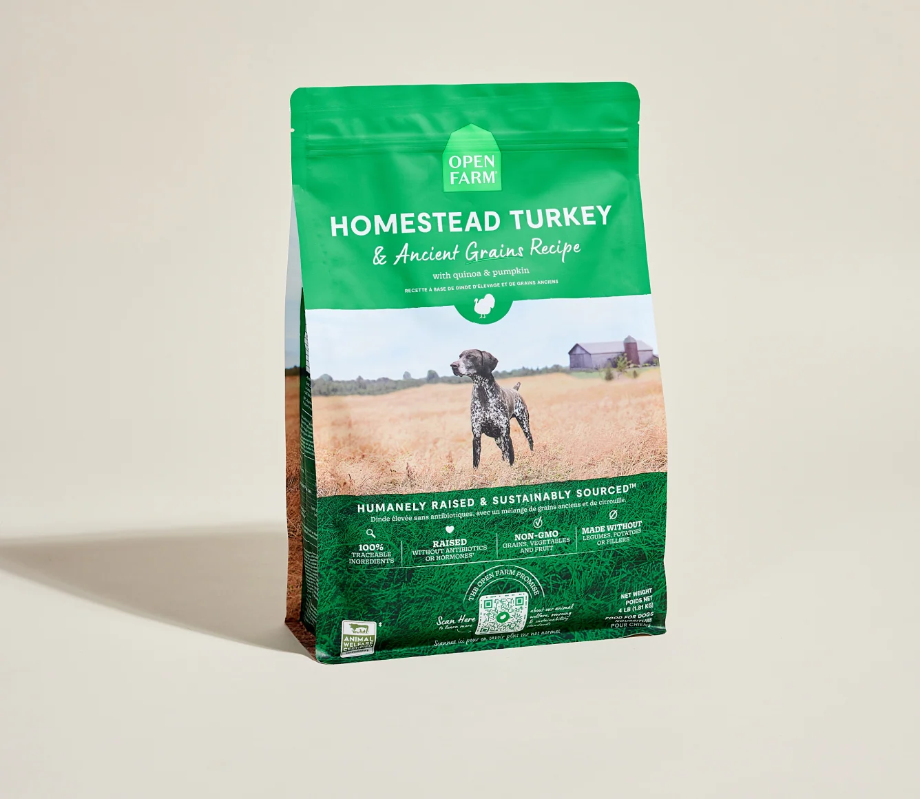 Homestead Turkey & Ancient Grains Dry Dog Kibble for Sensitive Stomachs
