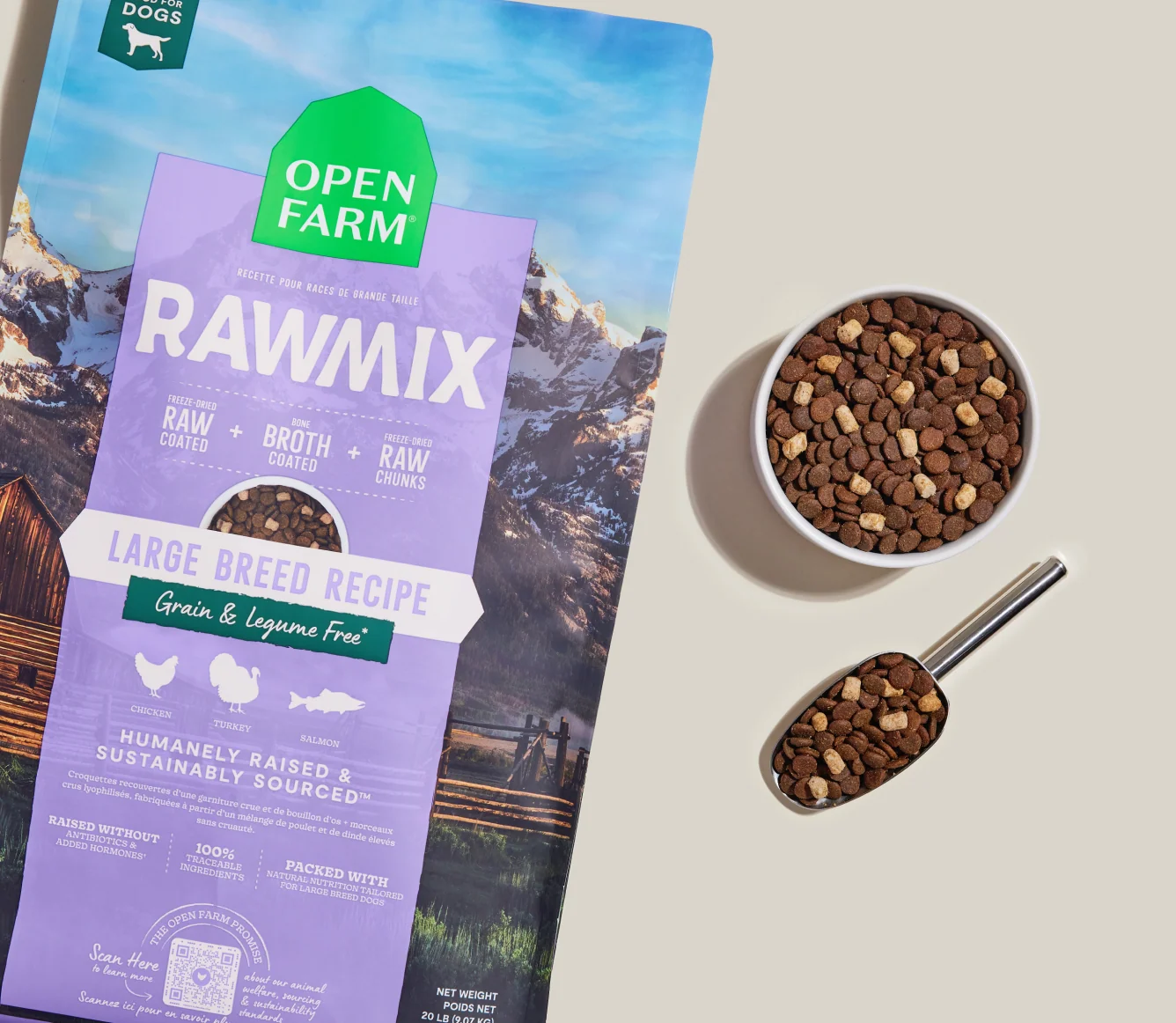 RawMix 大型犬無穀物狗糧乾糧（含三文魚、雞肉及火雞）