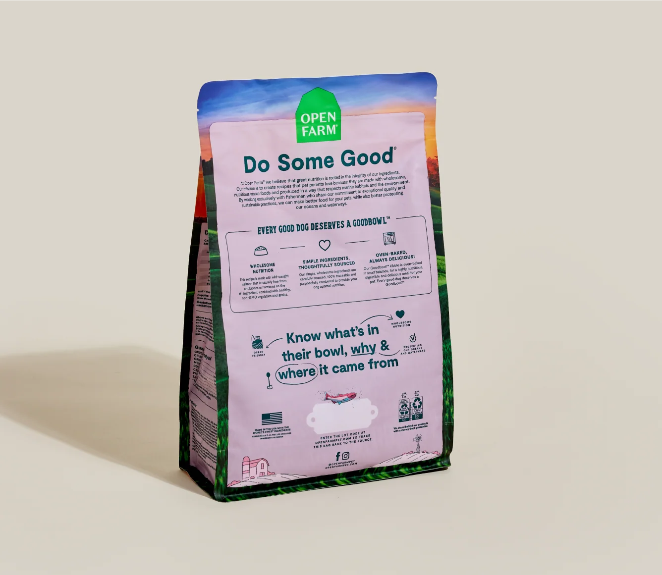 Goodbowl Wild-Caught Salmon and Brown Rice Dog Kibble for Puppies and Adult Dogs