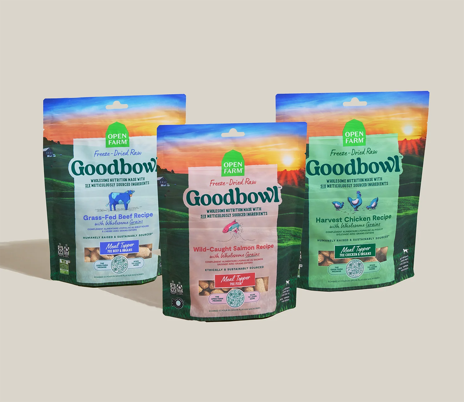 Goodbowl Köpekler için Dondurularak Kurutulmuş Çiğ Mama Karıştırıcı Çeşit Paketi