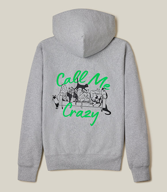 Bluza z kapturem "Call Me Crazy" dla opiekuna kota, gruby polar