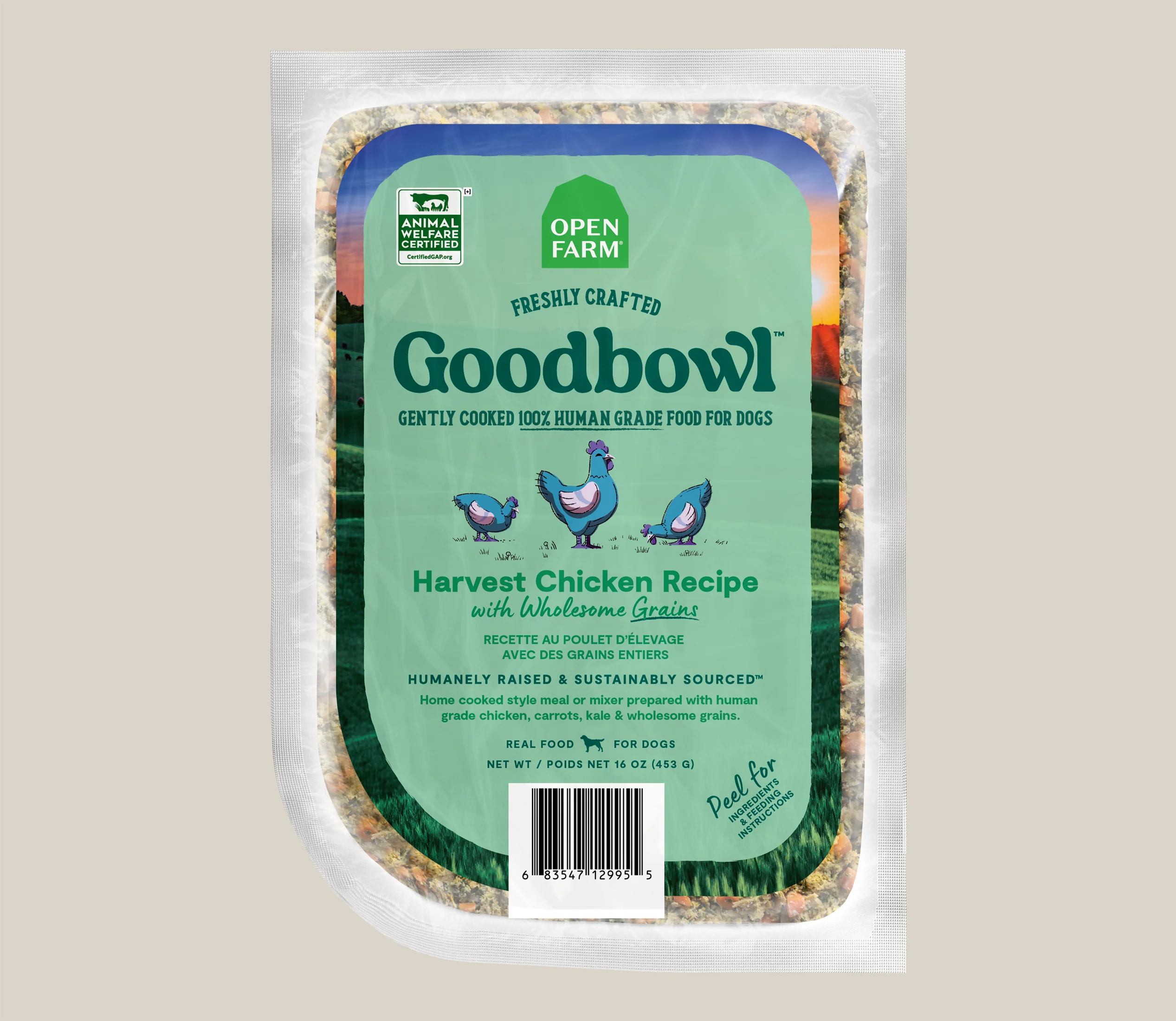 Recette fraîchement préparée Harvest Chicken Goodbowl pour chien