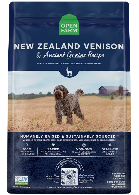 Tørt hundefoder med newzealandsk vildt og oldtidens korn til sensitive hunde