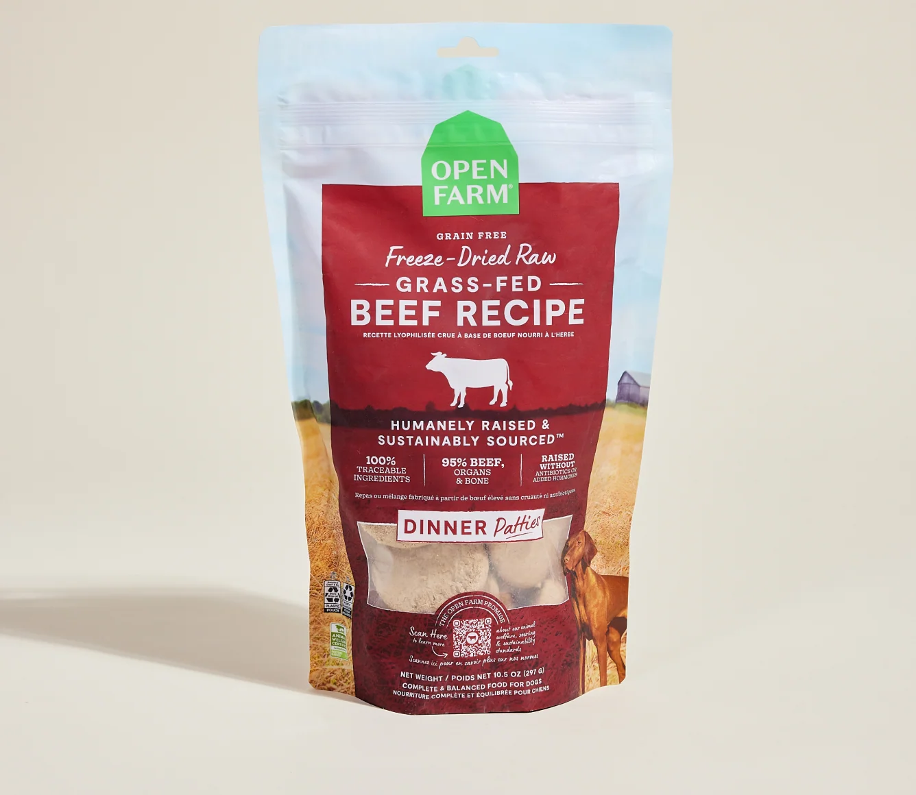 Medaglioni crudi liofilizzati Grass-Fed Beef per cani, 95% manzo