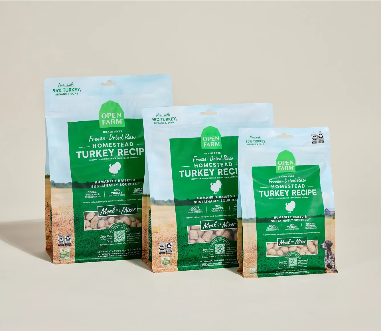 Homestead Turkey Freeze Dried Raw Morsels for Dogs, Single Protein