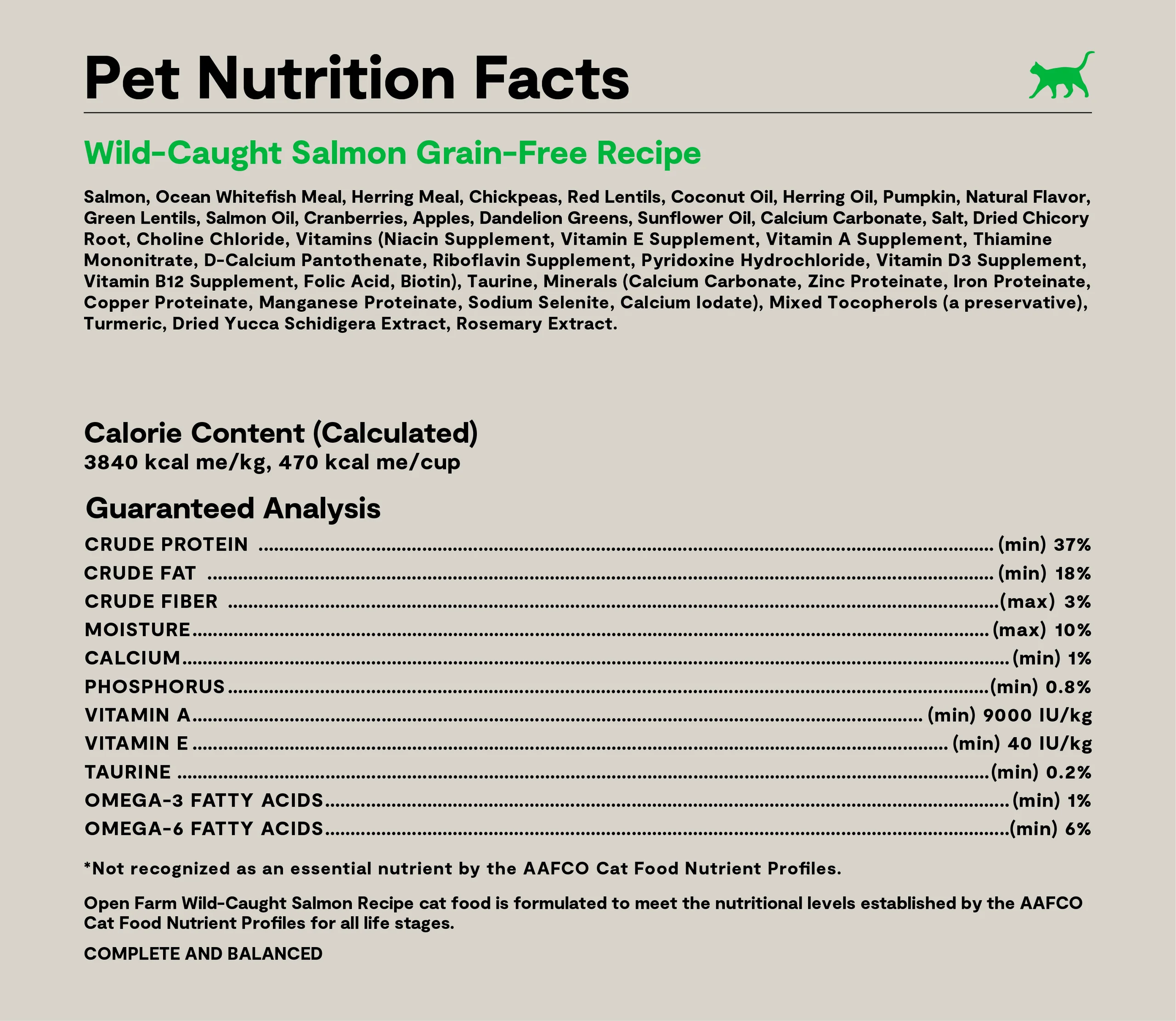 Wild-Caught Salmon Grain-Free Cat Kibble for Kittens and Seniors