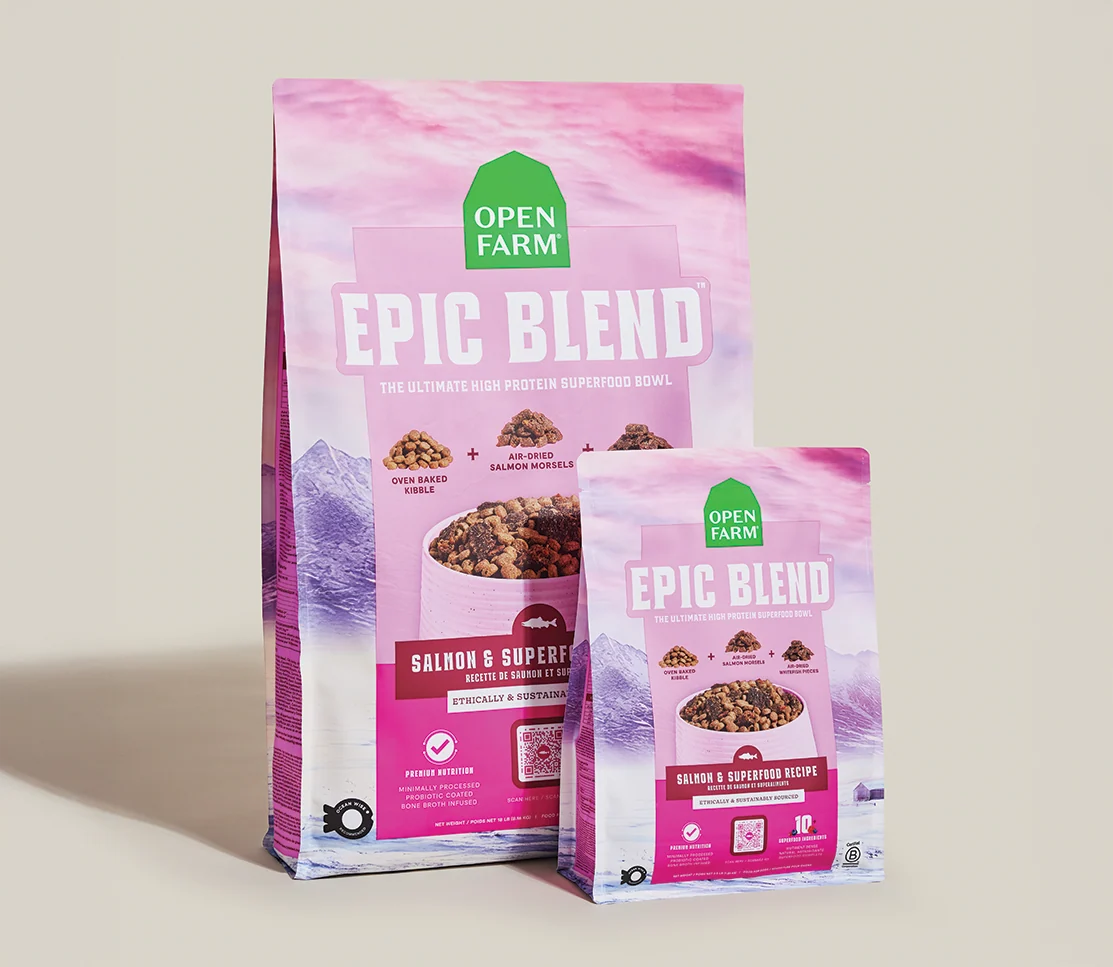 Epic Blend Lachs und Superfood Trockenfutter für Hunde mit Probiotika
