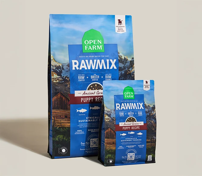 Sucha karma dla szczeniąt RawMix Ancient Grains z łososiem i rybą białą