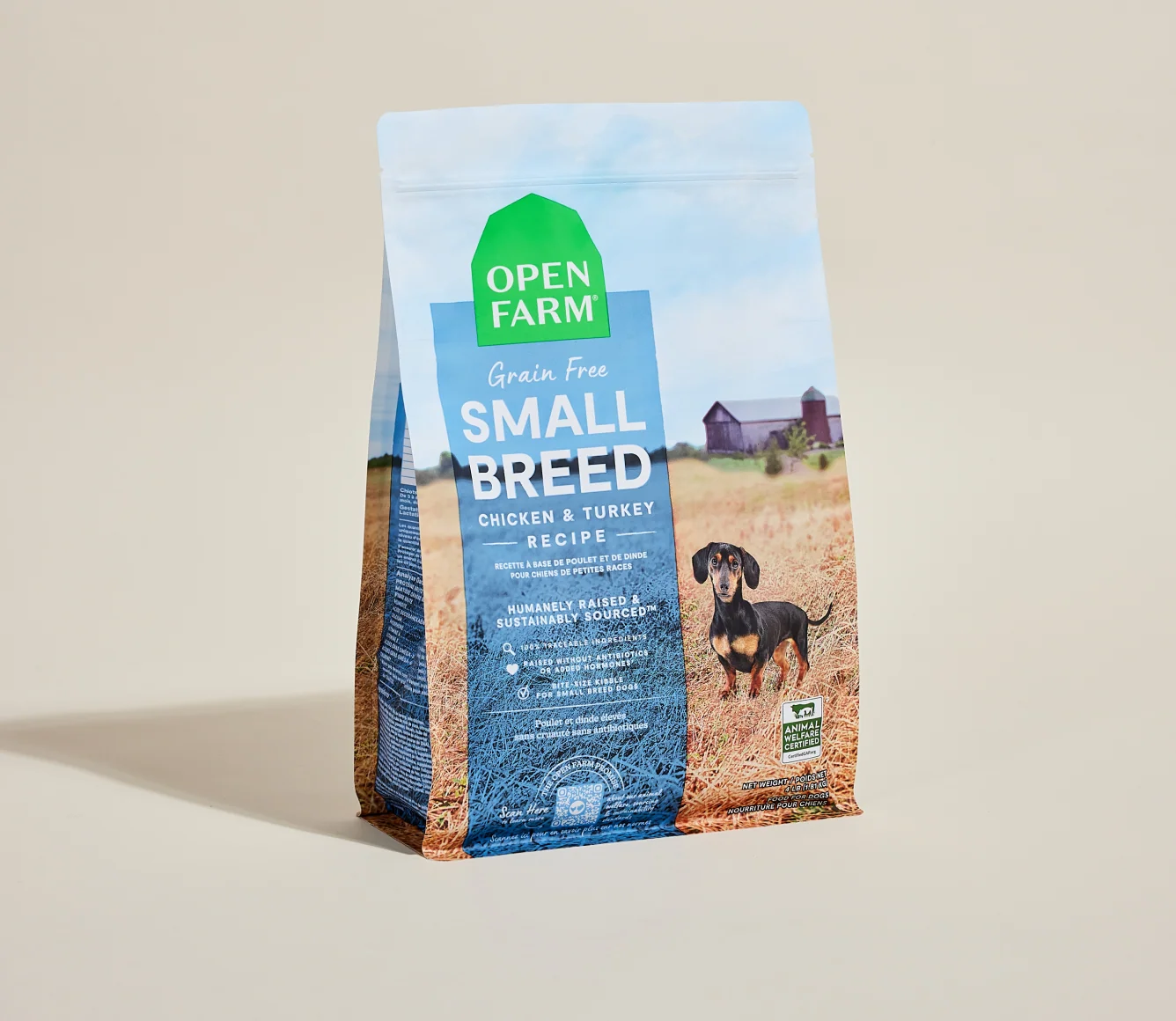 Kornfri hundekibble til små racer med kylling og kalkun