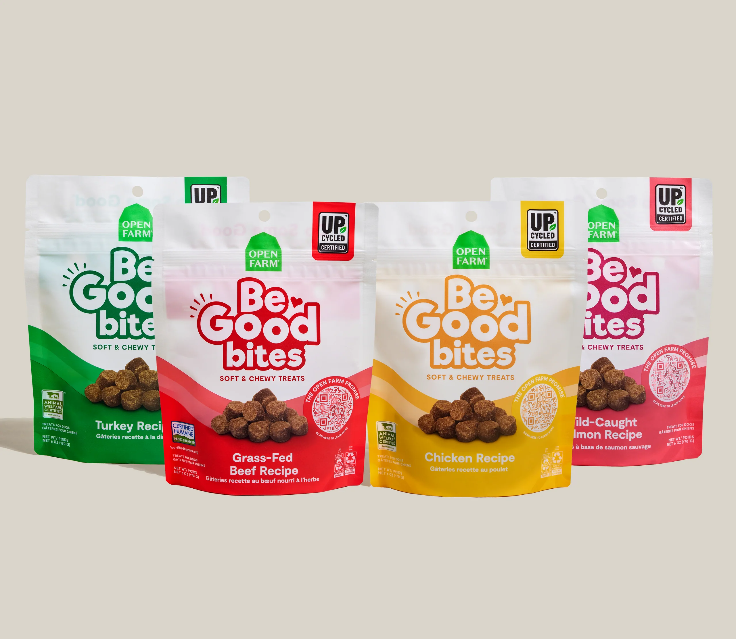 Be Good Bites – miękkie i ciągnące przysmaki dla psów, zestaw 4 smaków