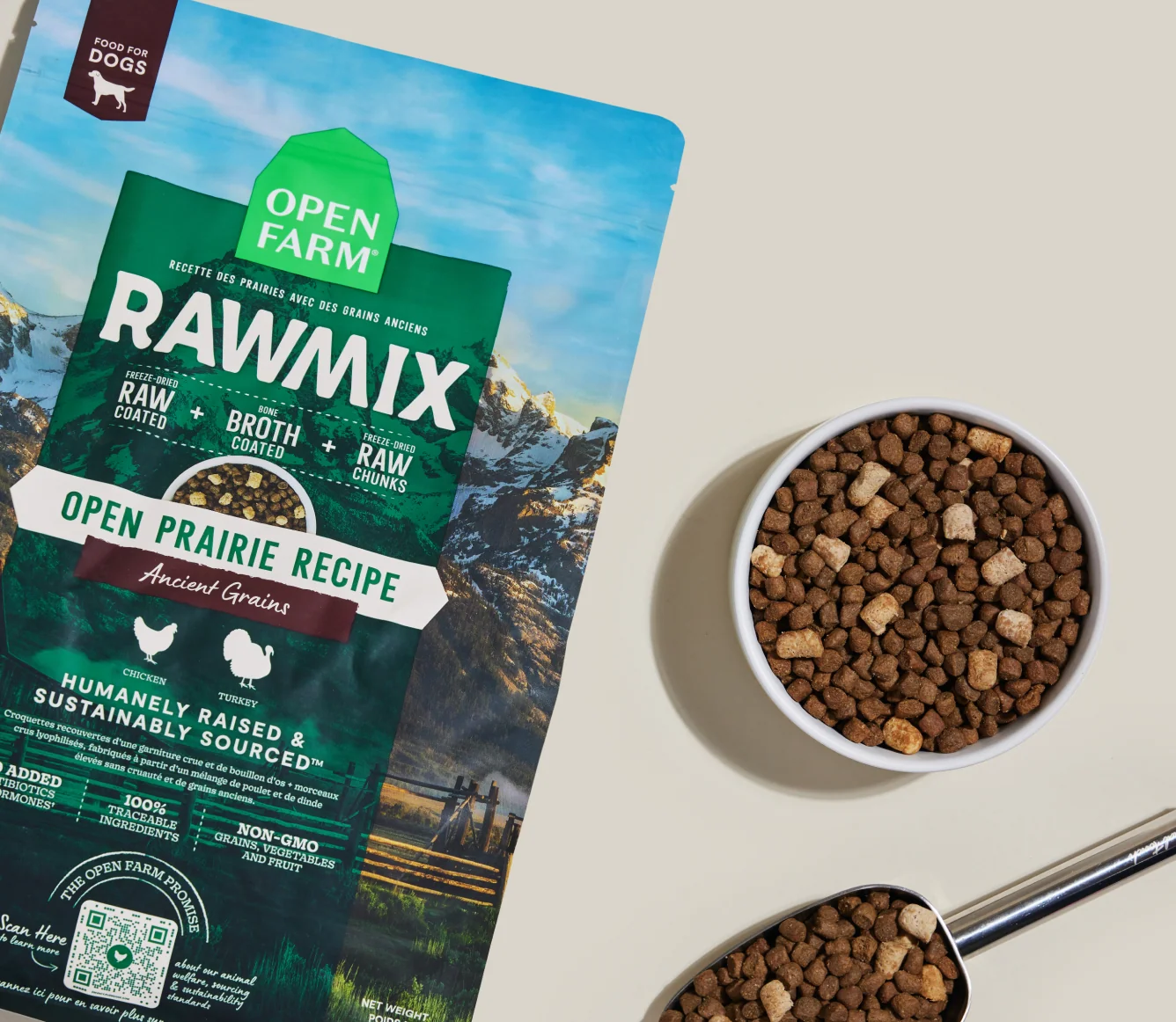 Crocchette RawMix Open Prairie Ancient Grains per cani con pollo e tacchino