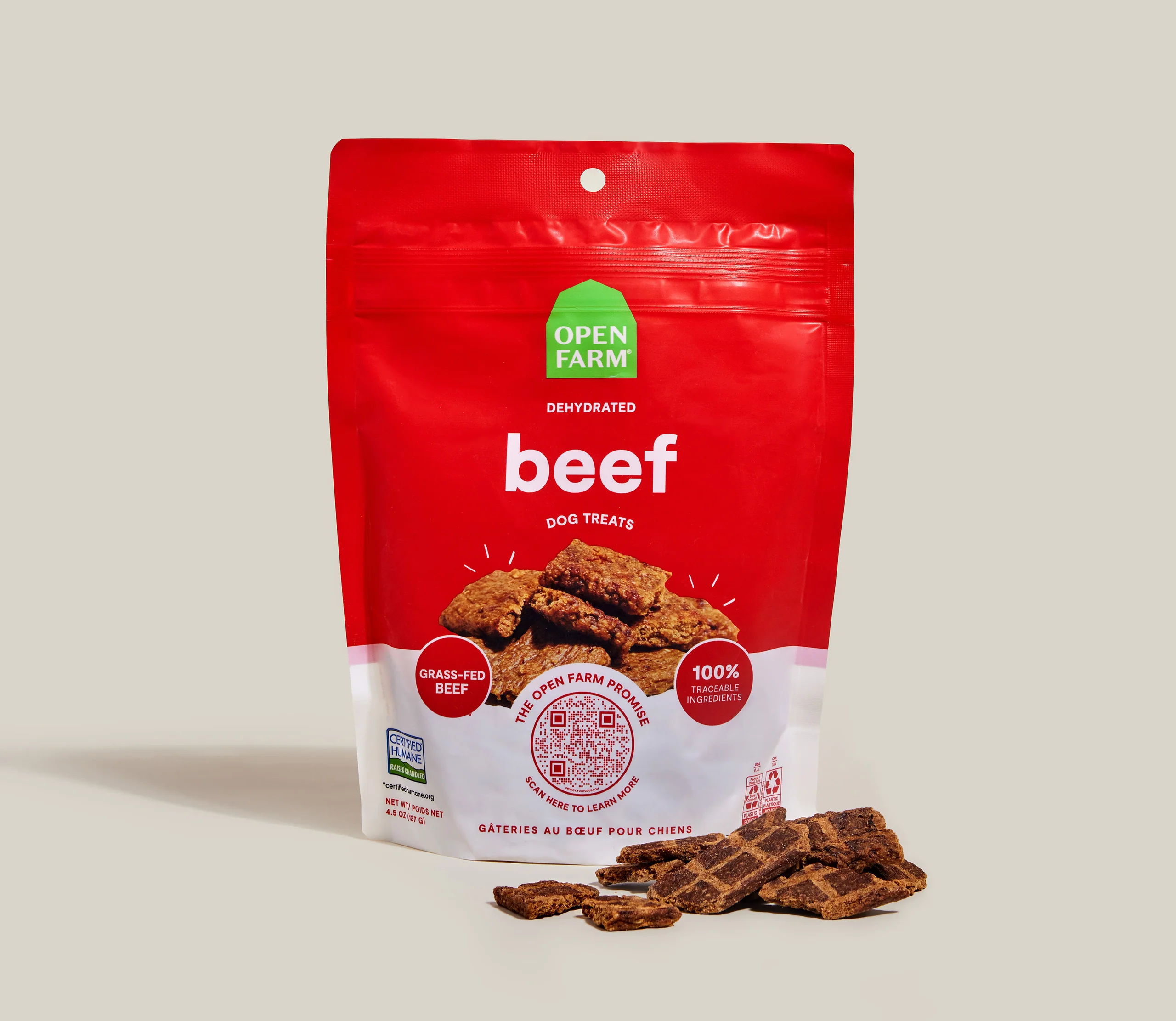 Getrocknete Rind-Hundeleckerlis aus Weide-Rindfleisch
