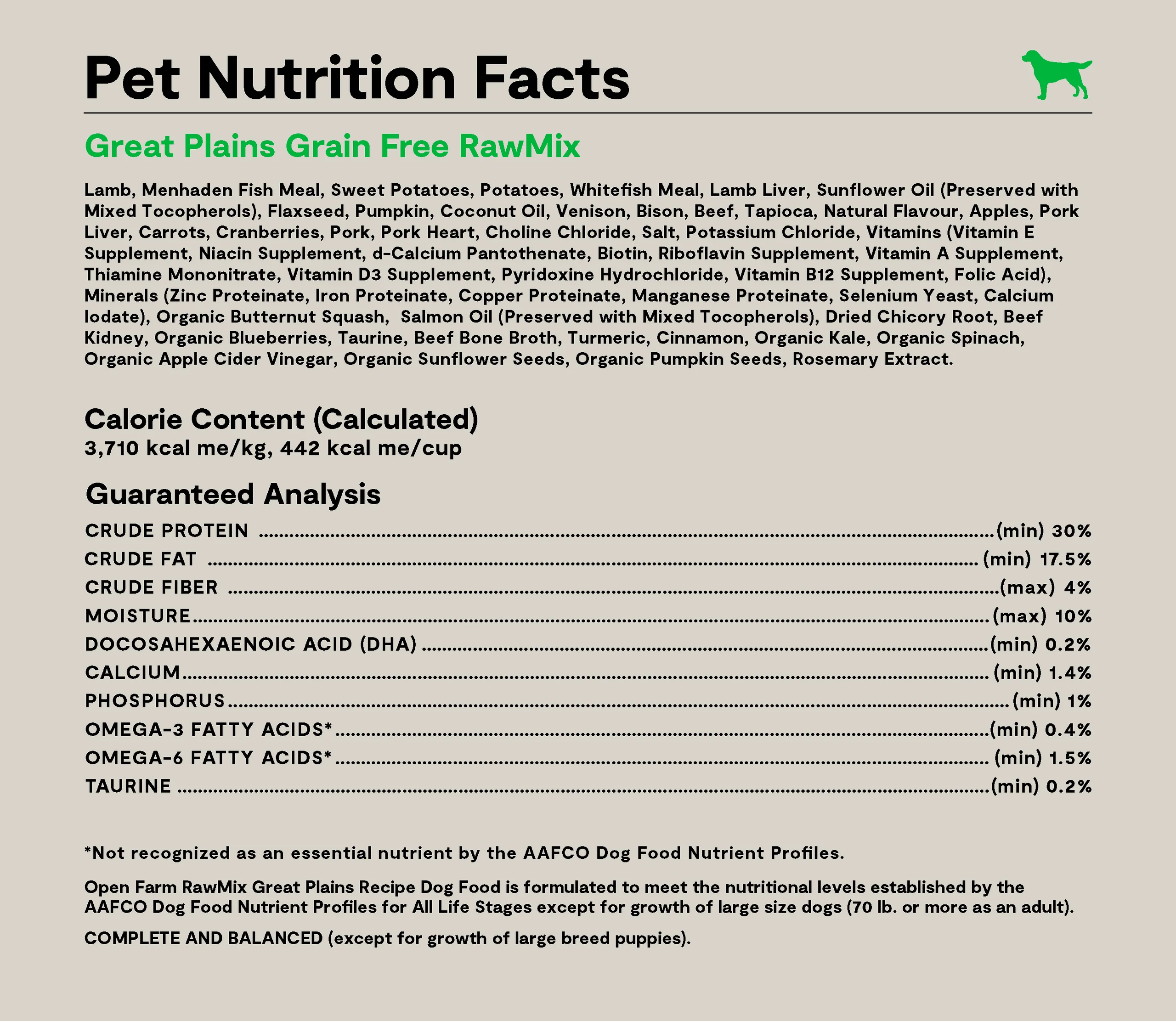 RawMix Great Plains Tahılsız Kuzu, Geyik ve Bizonlu Köpek Maması