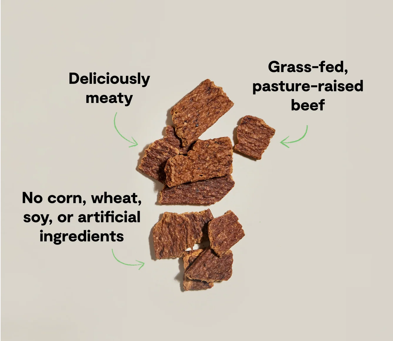Getrocknete Rind-Hundeleckerlis aus Weide-Rindfleisch