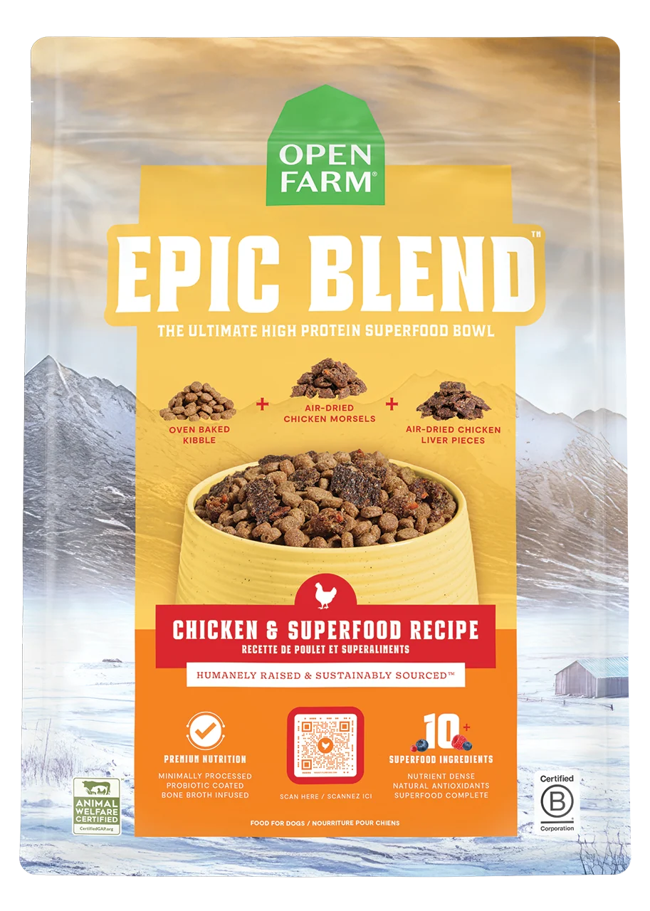 Epic Blend proteinreiches Trockenfutter für Hunde mit Huhn & Superfoods
