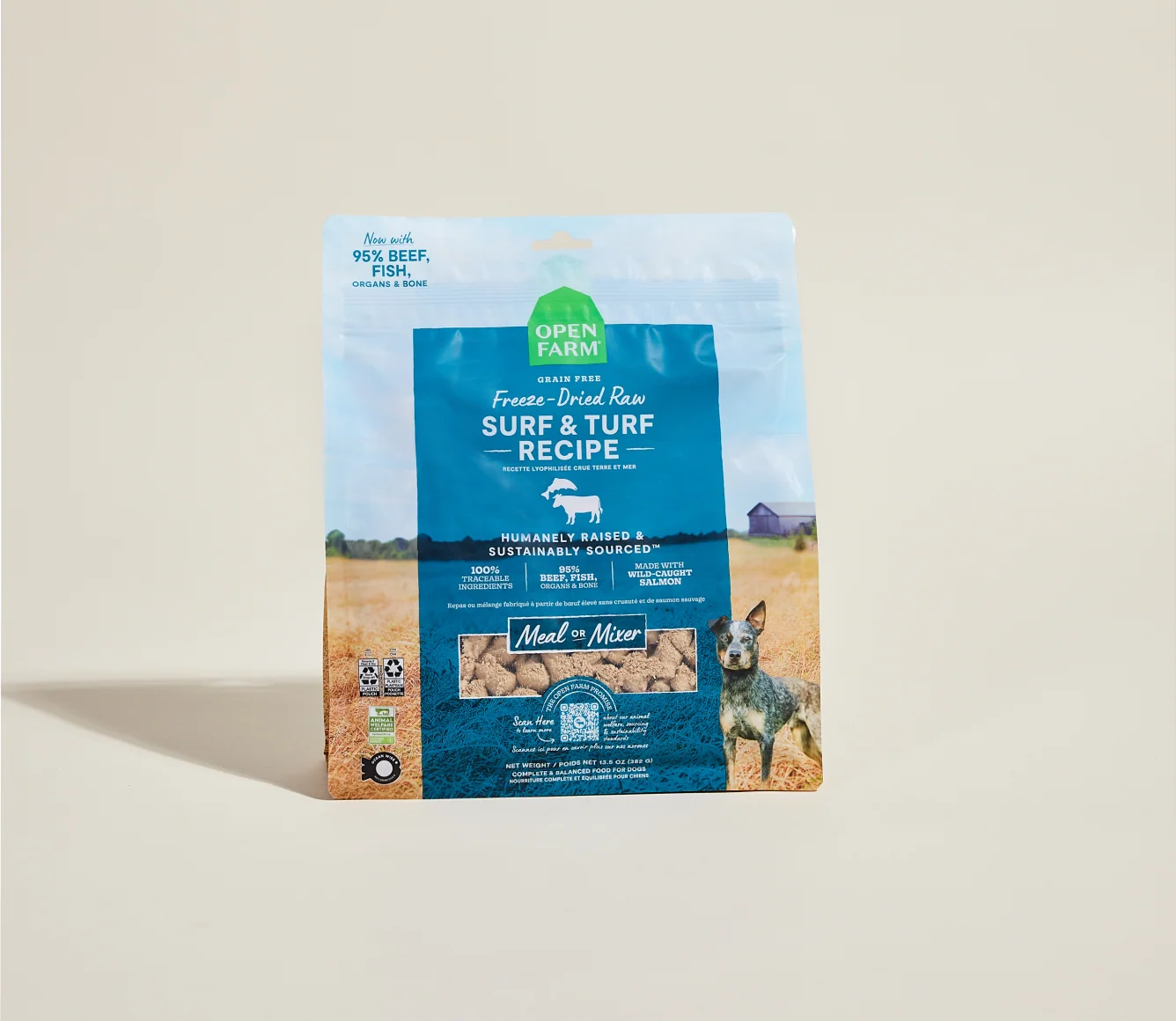 Surf & Turf Freeze Dried Raw Morsels for Dogs, 95% Salmon and Beef